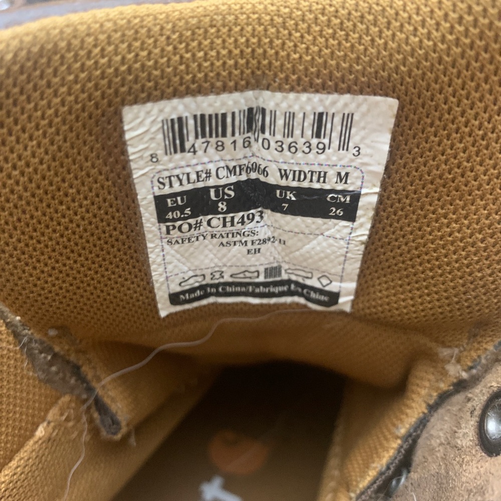 Carhartt workboots Size 8
